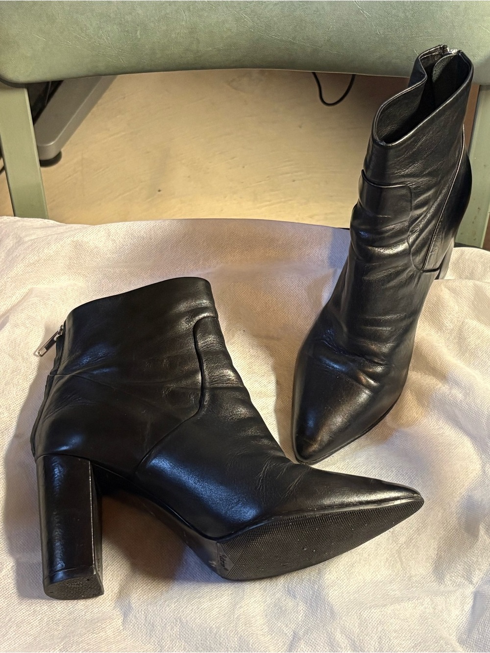 Black ankle boots with heel